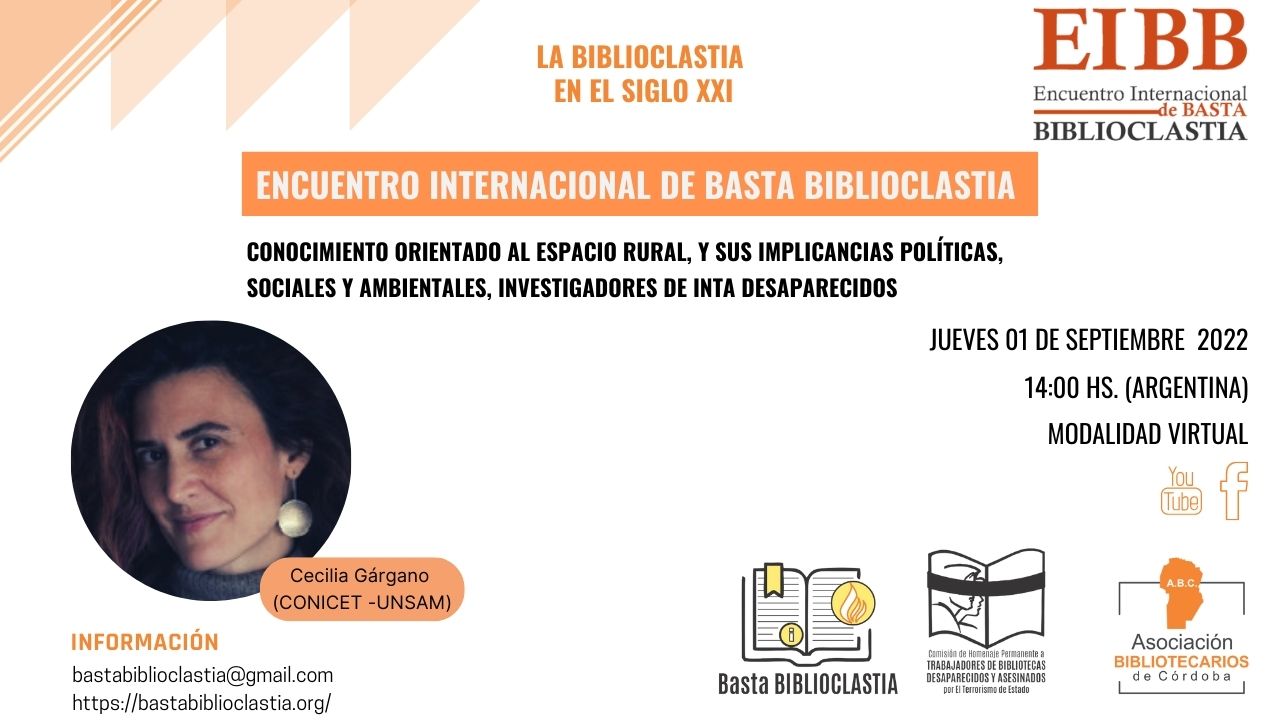 Encuentro Internacional de Basta Biblioclastia «La Biblioclastia en el Siglo XXI. 3° Encuentro.